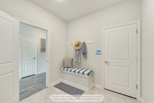 mudroom featuring light wood-type flooring