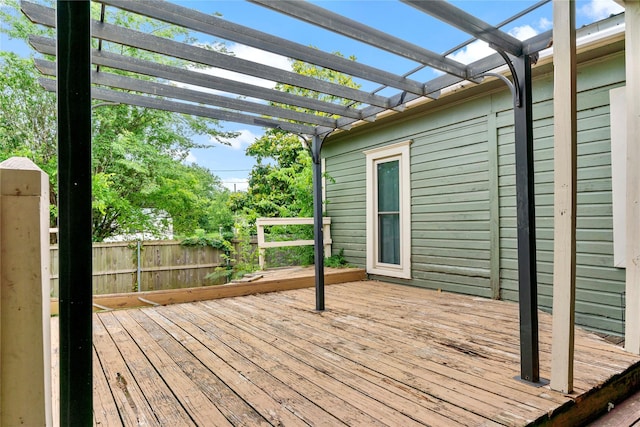 deck featuring a pergola