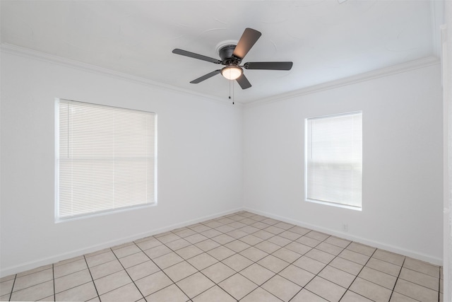 3912 Valentine St, Fort Worth, TX 76107 - unfurnished room featuring baseboards, ornamental molding, and a ceiling fan