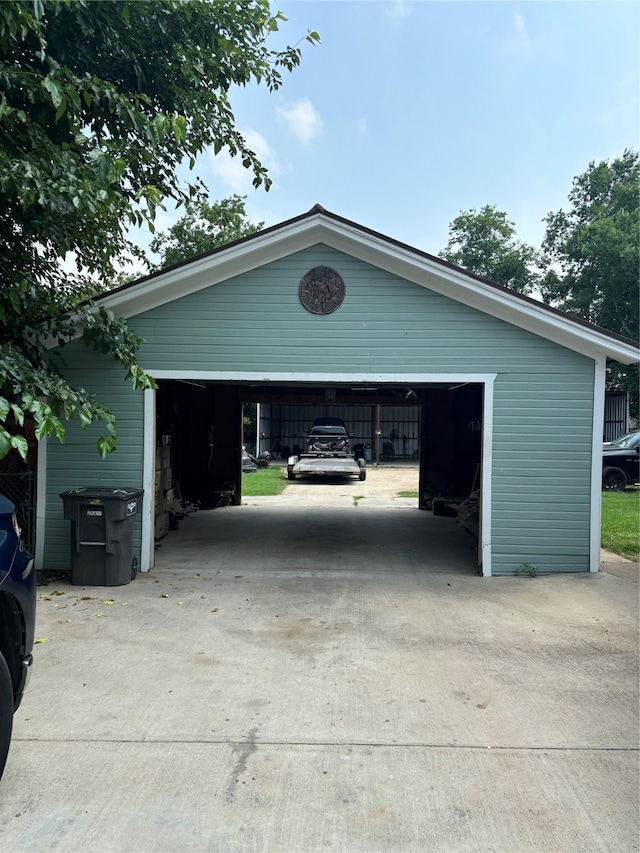 view of garage