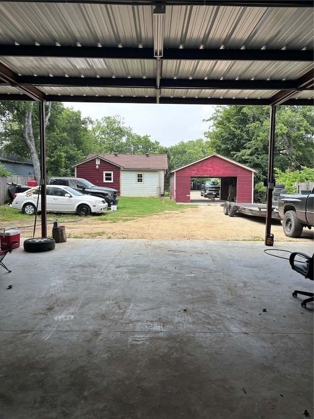 view of garage