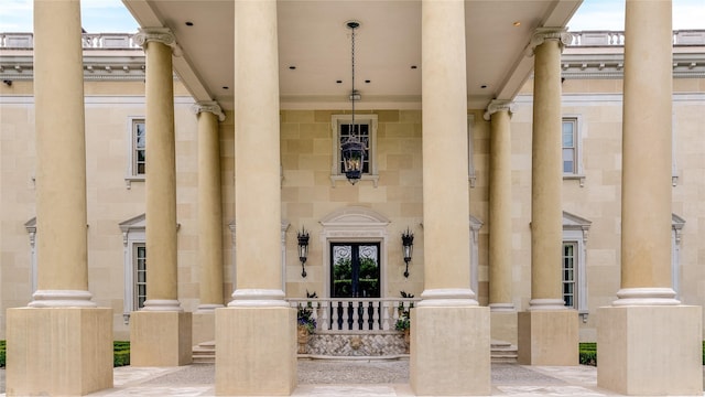 doorway to property with french doors