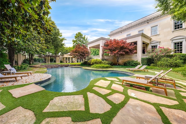 view of pool with a patio area