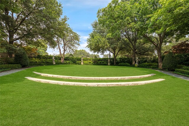 view of home's community with a yard