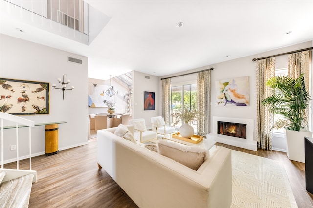 living room featuring hardwood / wood-style floors