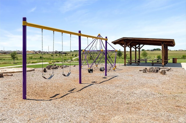 view of community jungle gym