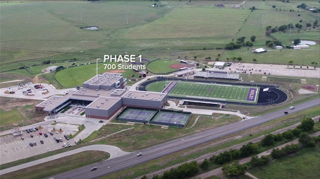 aerial view featuring a rural view