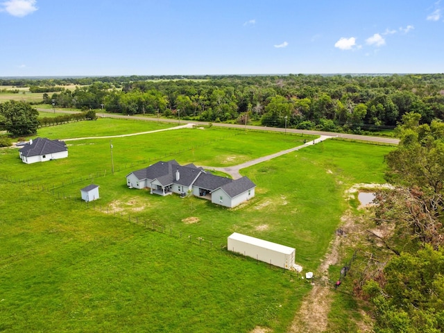 drone / aerial view featuring a rural view