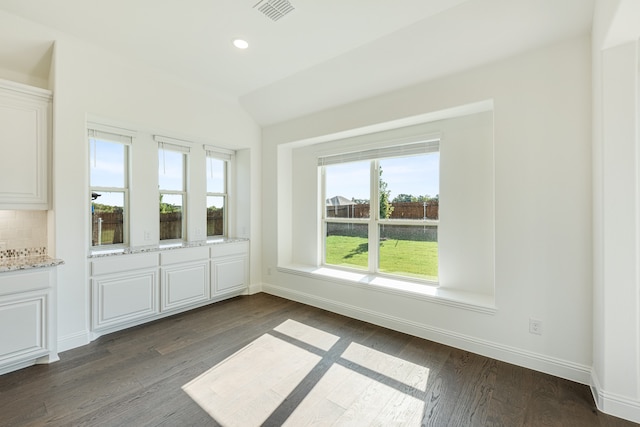 interior space with lofted ceiling