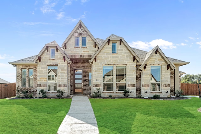 view of front of home featuring a front yard