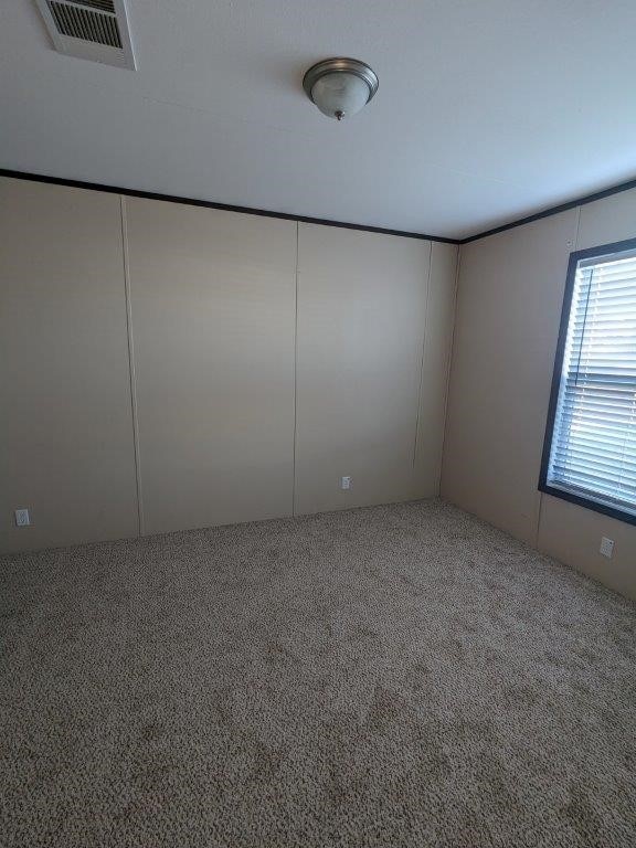 carpeted empty room with visible vents