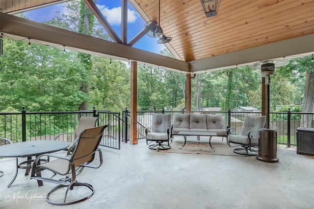 view of patio featuring an outdoor hangout area