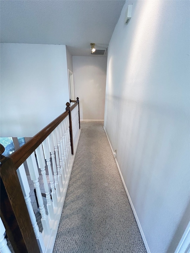 hallway with carpet floors