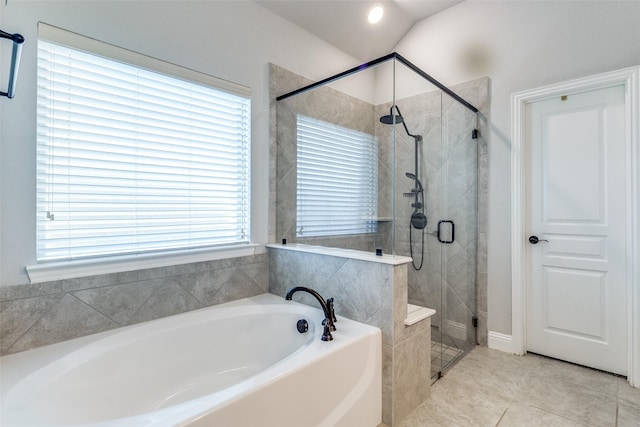6220 Creekhaven Dr, Mesquite, TX 75181 - full bath with a bath, a shower stall, healthy amount of natural light, and tile patterned floors