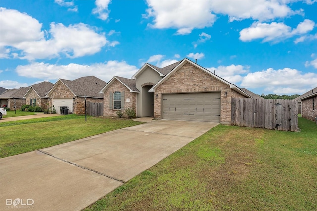 view of front of property featuring a front lawn