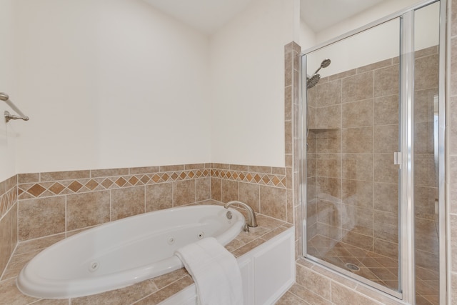 bathroom with plus walk in shower