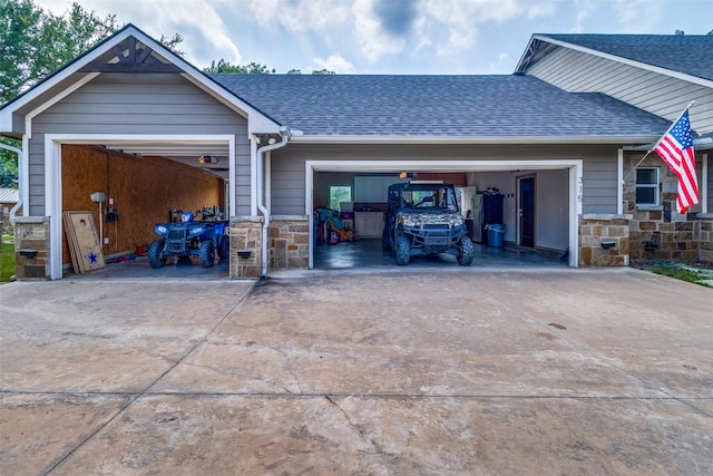 view of garage