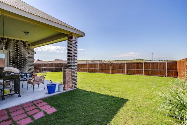 view of yard with a patio area