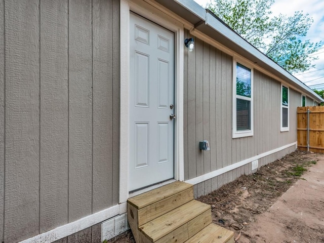 view of doorway to property