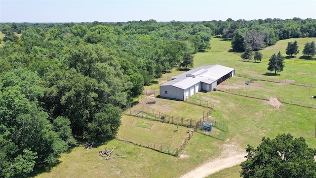 bird's eye view with a rural view