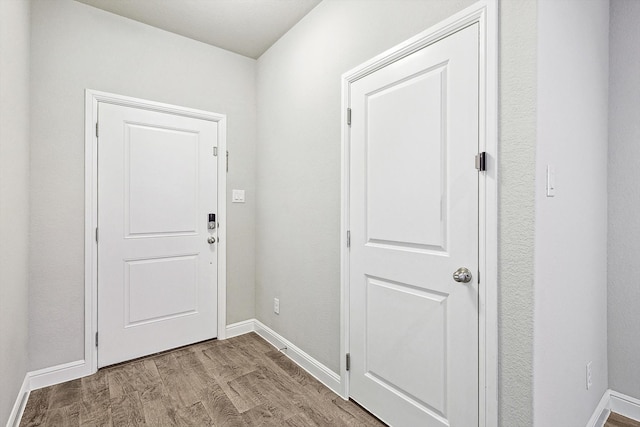 doorway to outside featuring light hardwood / wood-style floors