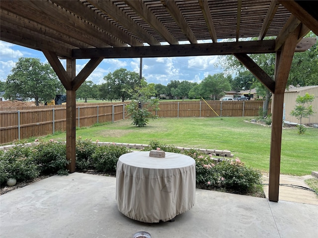 view of patio / terrace featuring a pergola