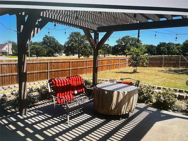 view of patio with a pergola