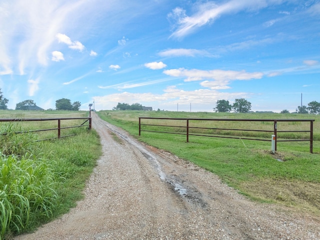 view of road featuring a rural view