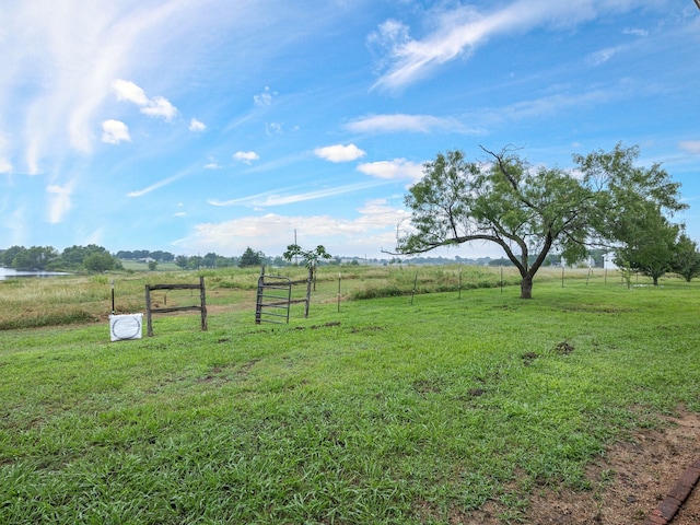 view of yard featuring a rural view