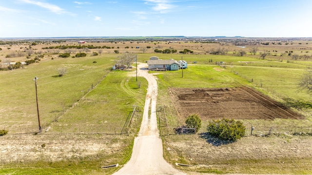 aerial view featuring a rural view