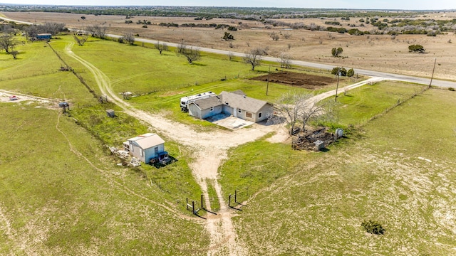 bird's eye view with a rural view