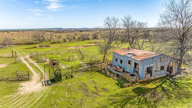 bird's eye view with a rural view