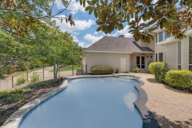 view of pool featuring a patio