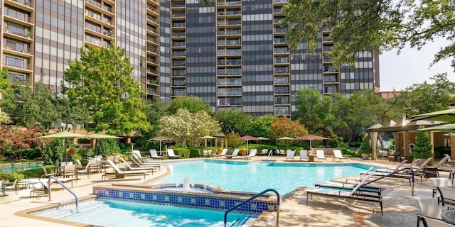 view of pool with a patio area