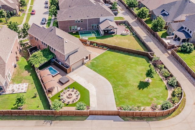 drone / aerial view featuring a residential view