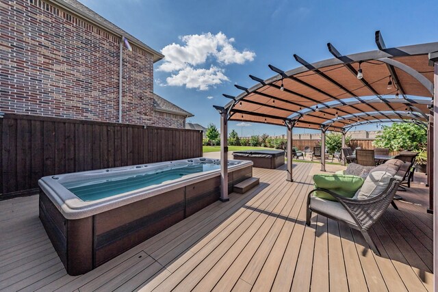 deck with a pergola