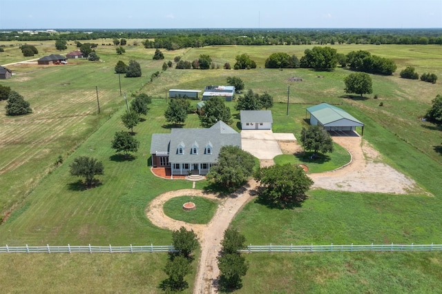 aerial view with a rural view