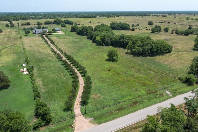 aerial view with a rural view