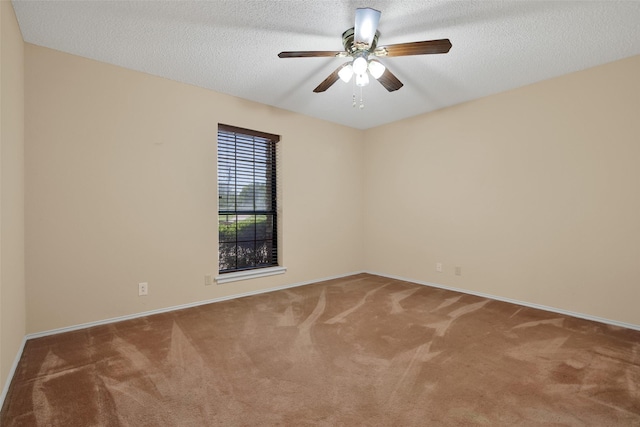 carpeted spare room with a textured ceiling