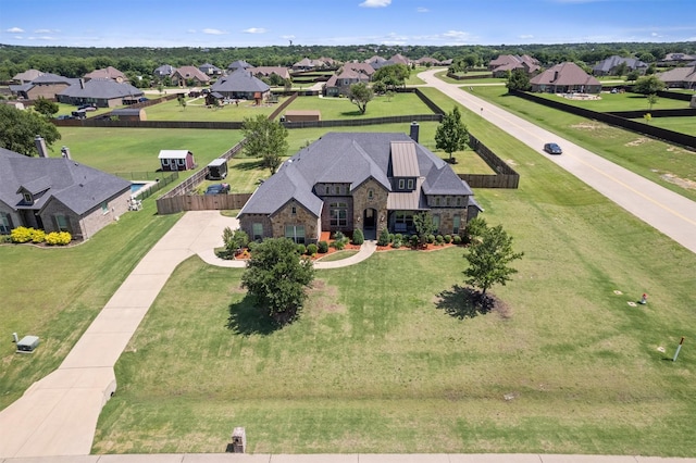 aerial view featuring a residential view