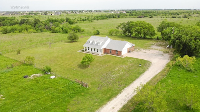 aerial view with a rural view