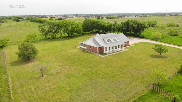 drone / aerial view with a rural view