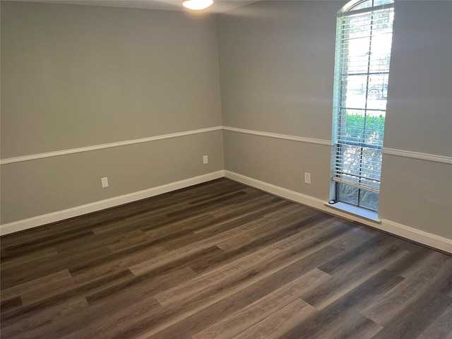 empty room featuring dark hardwood / wood-style flooring