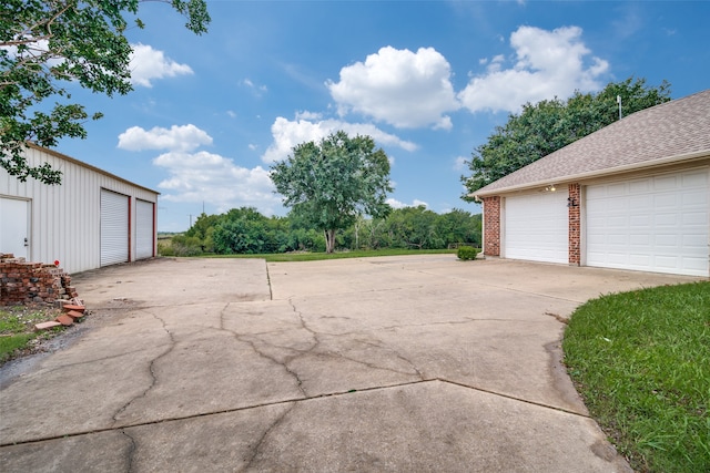 view of garage