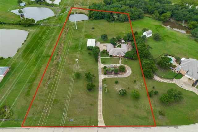 12228 Saddle Club Dr, Forney, TX 75126 - bird's eye view with a water view and a rural view