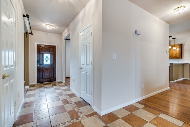 entryway featuring light wood-type flooring