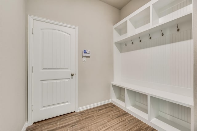 mudroom featuring hardwood / wood-style floors