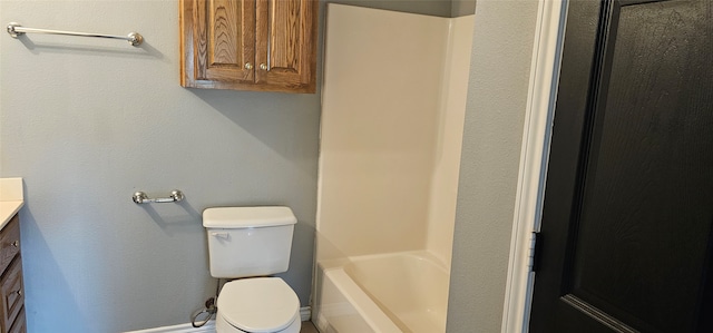 full bathroom featuring vanity, toilet, and shower / bathing tub combination