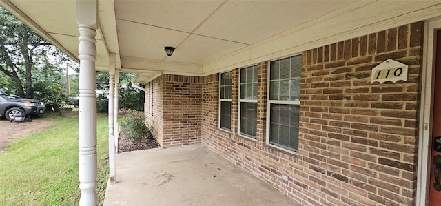 view of patio with a porch