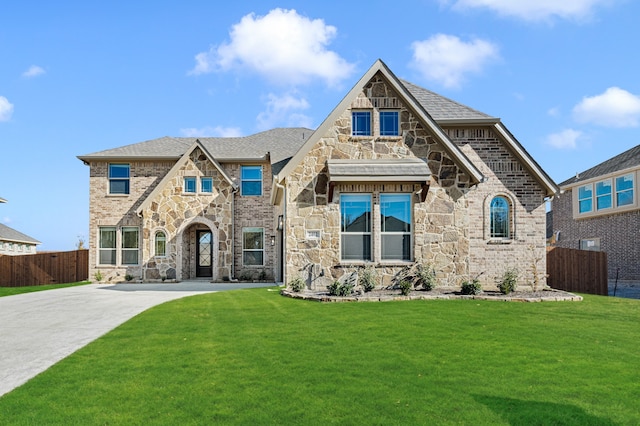 tudor house with a front yard